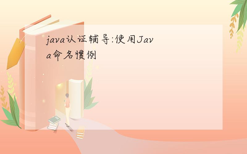 java认证辅导:使用Java命名惯例