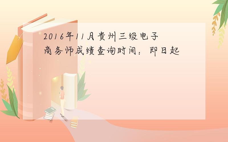 2016年11月贵州三级电子商务师成绩查询时间：即日起