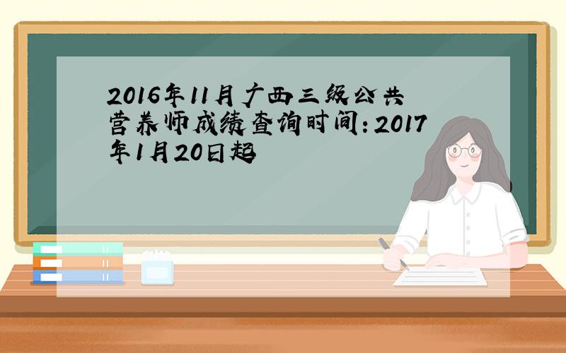 2016年11月广西三级公共营养师成绩查询时间：2017年1月20日起