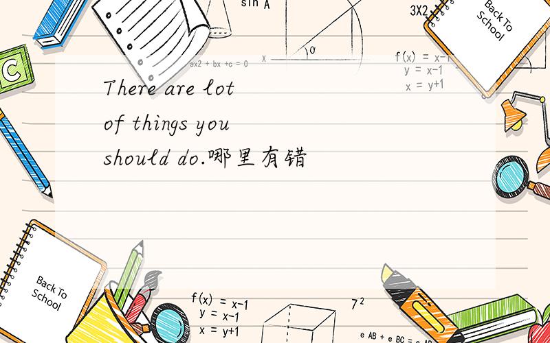 There are lot of things you should do.哪里有错