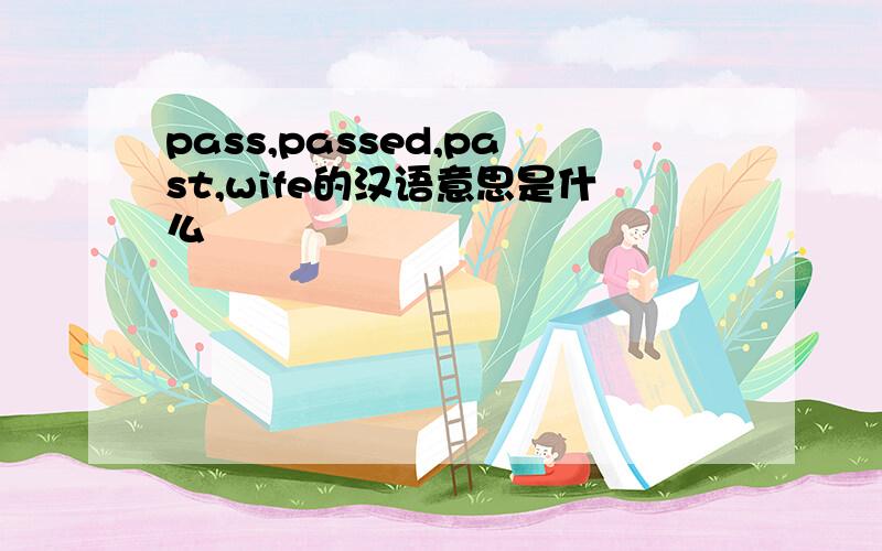 pass,passed,past,wife的汉语意思是什么