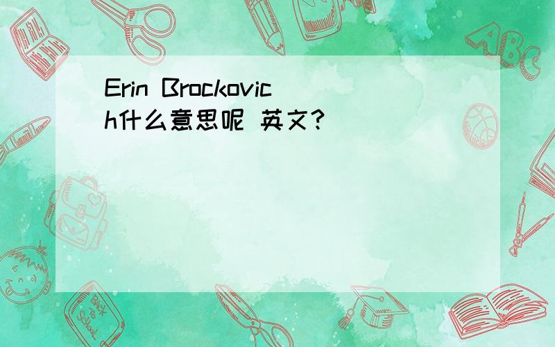 Erin Brockovich什么意思呢 英文?