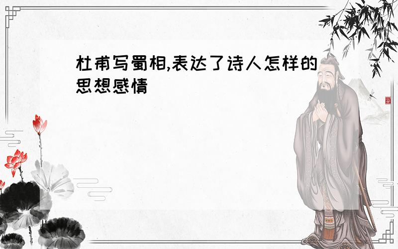 杜甫写蜀相,表达了诗人怎样的思想感情