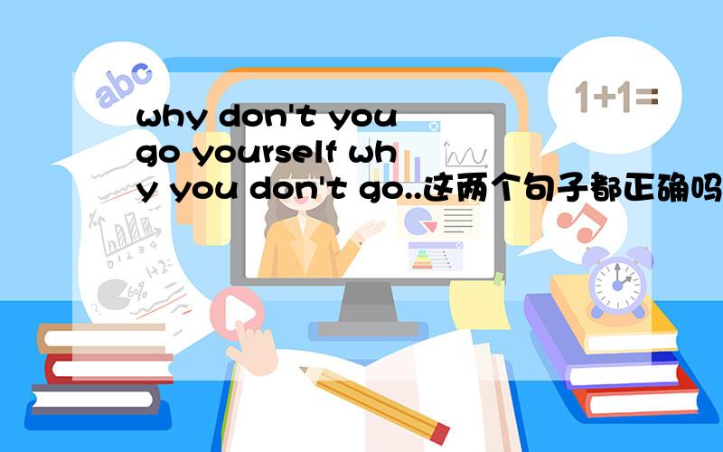 why don't you go yourself why you don't go..这两个句子都正确吗?
