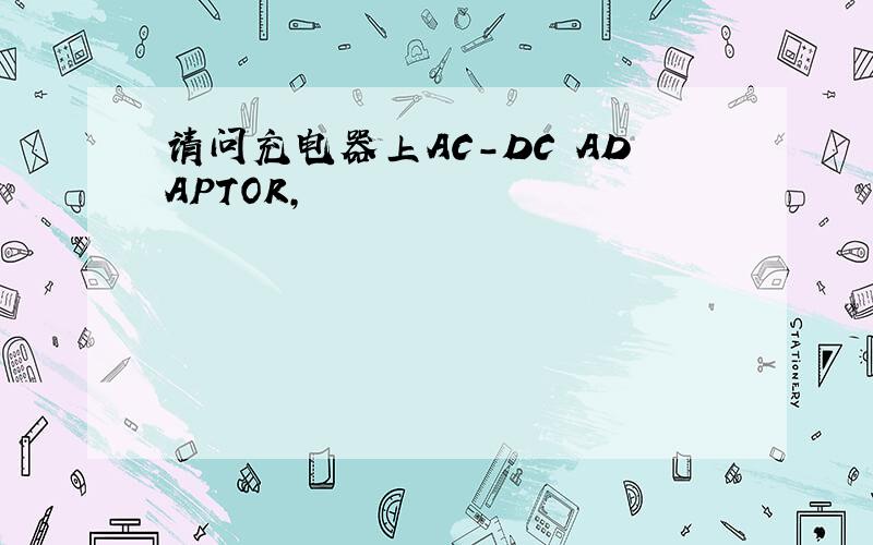 请问充电器上AC-DC ADAPTOR,