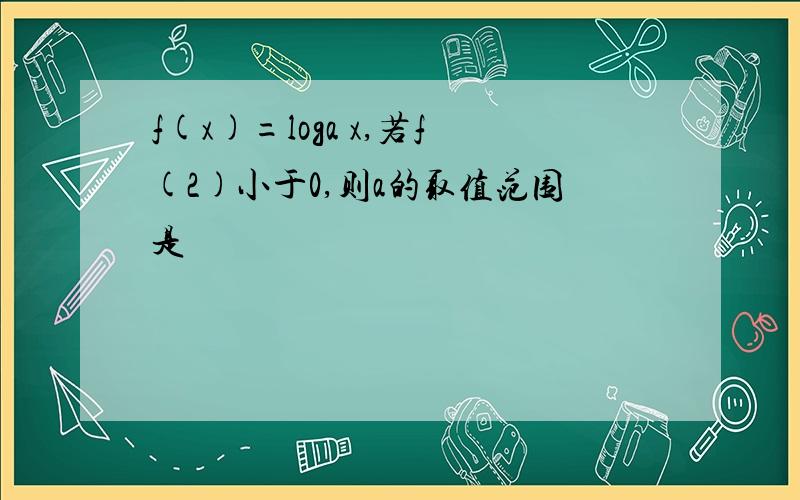 f(x)=loga x,若f(2)小于0,则a的取值范围是
