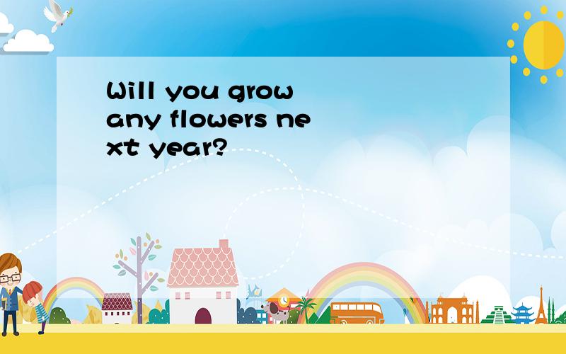 Will you grow any flowers next year?
