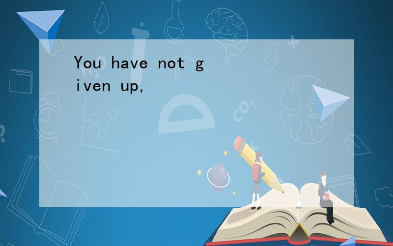 You have not given up,