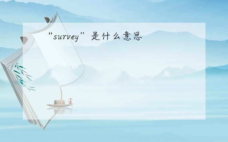 “survey”是什么意思