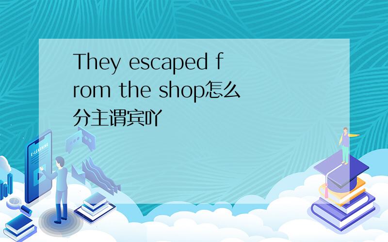 They escaped from the shop怎么分主谓宾吖