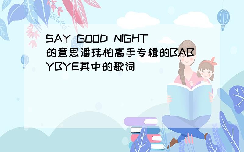 SAY GOOD NIGHT的意思潘玮柏高手专辑的BABYBYE其中的歌词