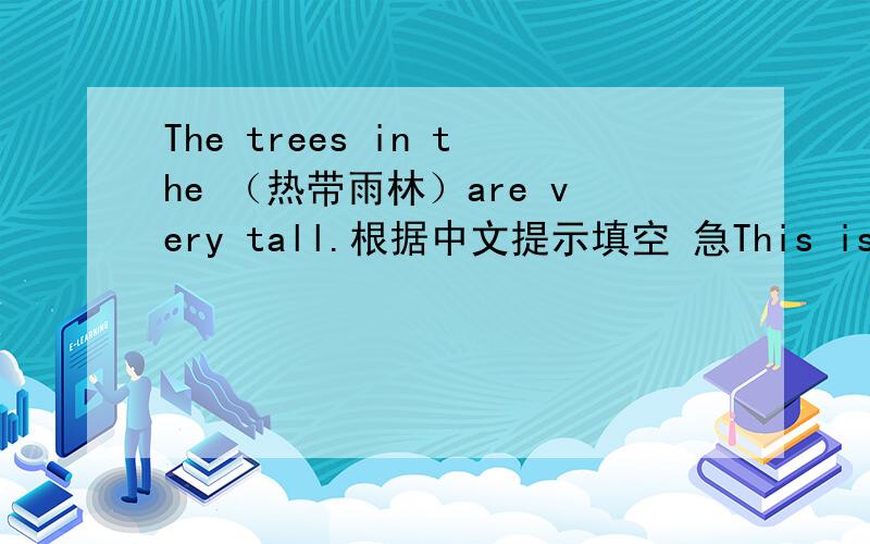 The trees in the （热带雨林）are very tall.根据中文提示填空 急This is an （亚洲）tiger.We need a （导游）to hlep us.