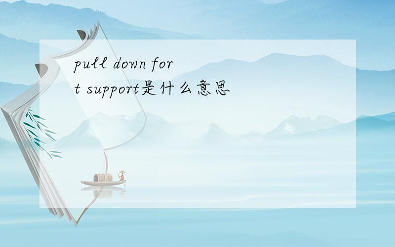 pull down for t support是什么意思