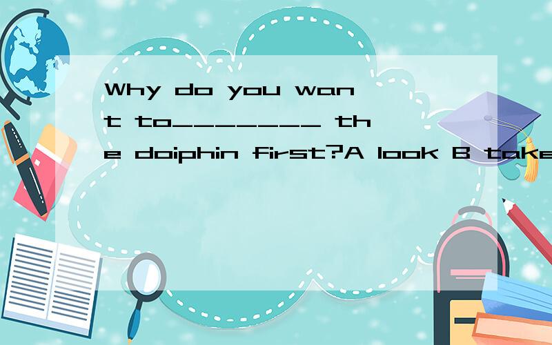 Why do you want to_______ the doiphin first?A look B take a look C looking at D see