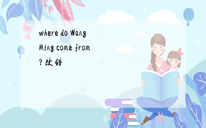 where do Wang Ming come from?改错