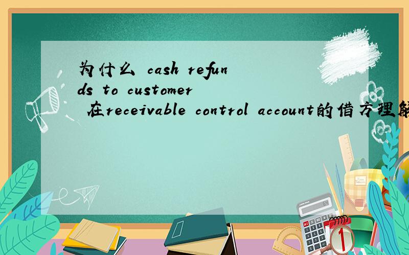 为什么 cash refunds to customer 在receivable control account的借方理解不能,退还给顾客的钱不应该导致receivable的减少而记在贷方吗