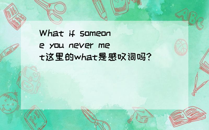 What if someone you never met这里的what是感叹词吗?