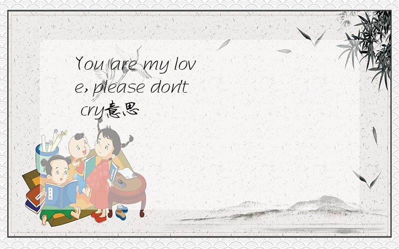 You are my love,please don't cry意思