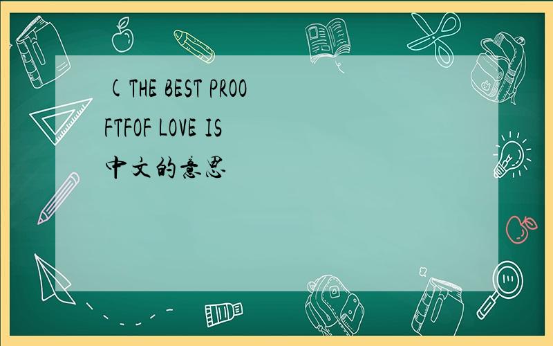 (THE BEST PROOFTFOF LOVE IS 中文的意思