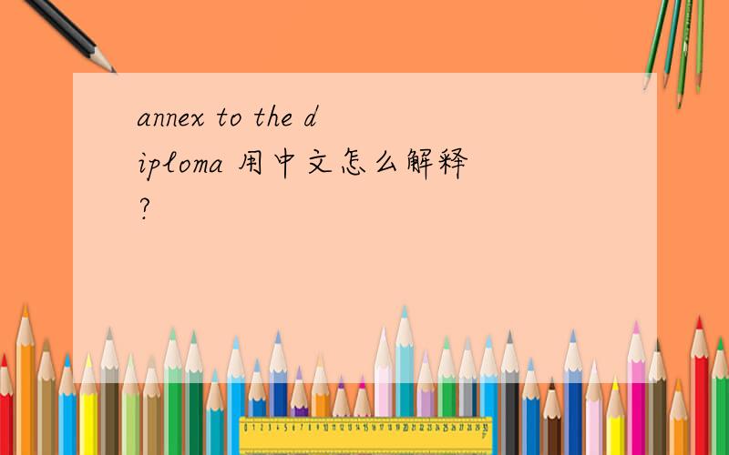 annex to the diploma 用中文怎么解释?
