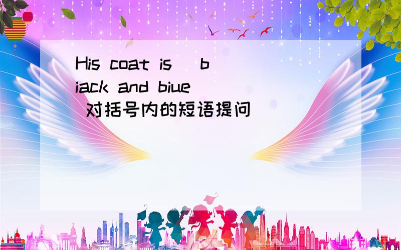 His coat is [biack and biue] 对括号内的短语提问