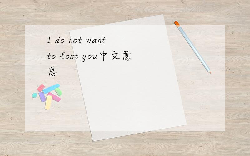 I do not want to lost you中文意思