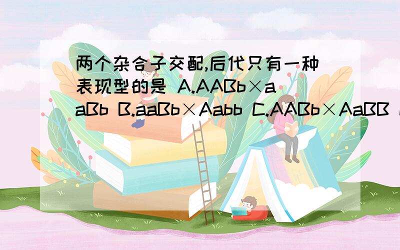 两个杂合子交配,后代只有一种表现型的是 A.AABb×aaBb B.aaBb×Aabb C.AABb×AaBB D.AaBb×AaBb