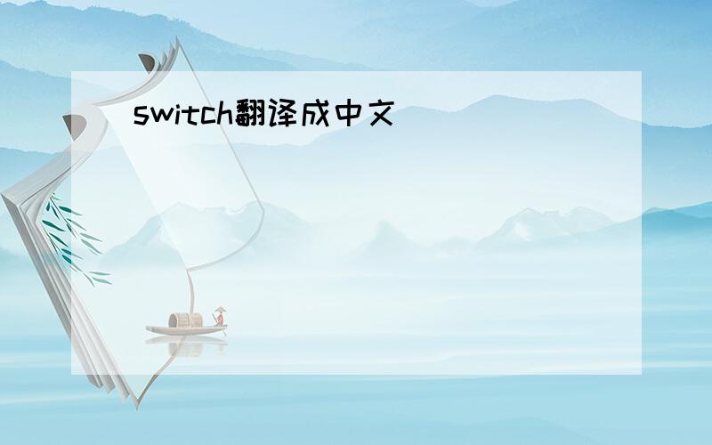 switch翻译成中文