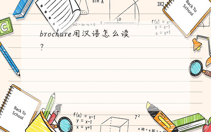 brochure用汉语怎么读?