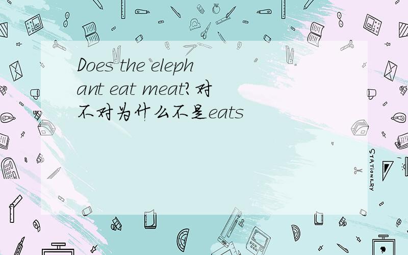 Does the elephant eat meat?对不对为什么不是eats