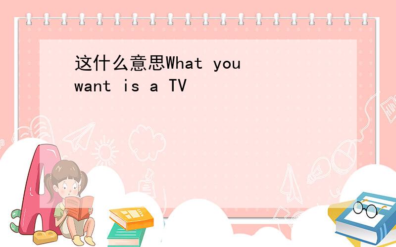 这什么意思What you want is a TV
