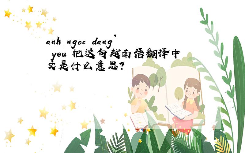 anh ngoc dang' yeu 把这句越南语翻译中文是什么意思?
