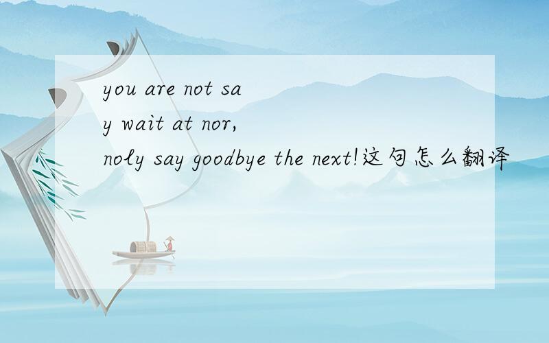 you are not say wait at nor,noly say goodbye the next!这句怎么翻译