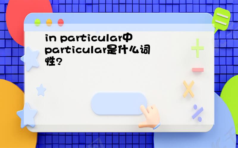 in particular中particular是什么词性?