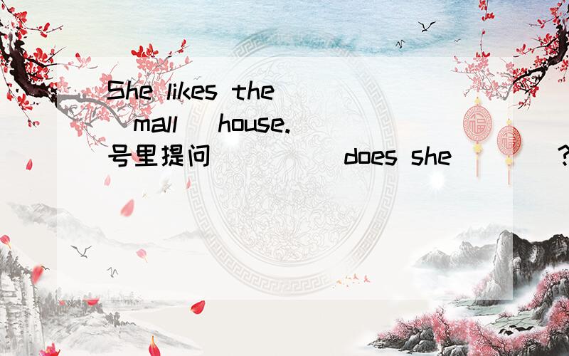 She likes the (mall) house.(号里提问)____does she____?