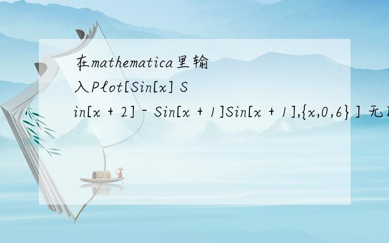 在mathematica里输入Plot[Sin[x] Sin[x + 2] - Sin[x + 1]Sin[x + 1],{x,0,6}] 无图像显示只出现一个坐标系,无任何图像,这是为何,为何输入Plot[Sin[x] Sin[x + 2] - (Sin[x + 1])^2,{x,0,6}] ,也出不来图像，只有一个坐标