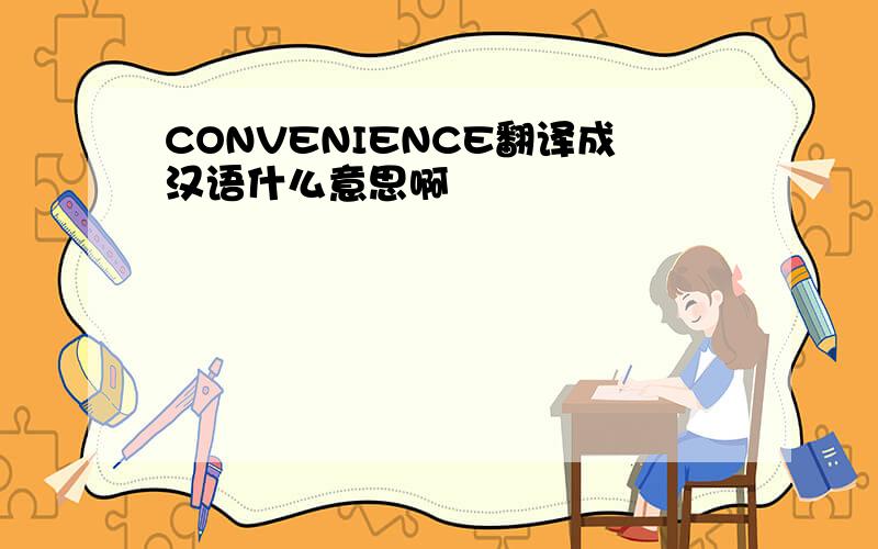 CONVENIENCE翻译成汉语什么意思啊