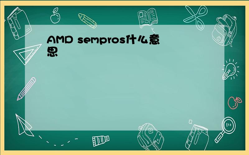 AMD sempros什么意思