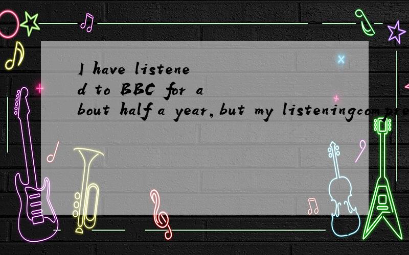 I have listened to BBC for about half a year,but my listeningcomprehension hasn't improved very much.I am puzzled bythe slowness,I want to quicked the pace,can you suggestsome quicker ways to enhance it?Thanks in advance.