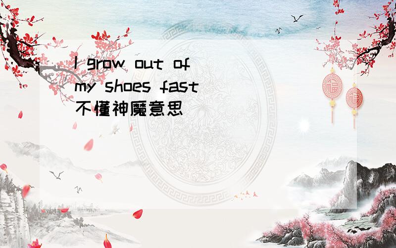 I grow out of my shoes fast 不懂神魔意思