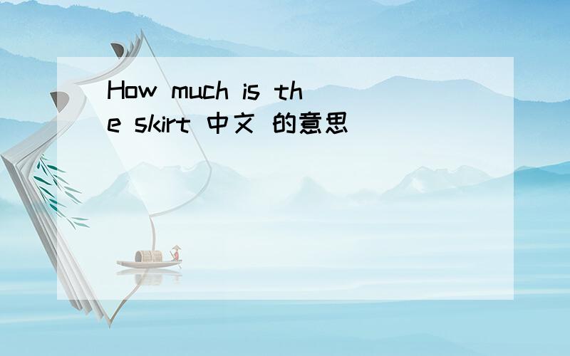 How much is the skirt 中文 的意思
