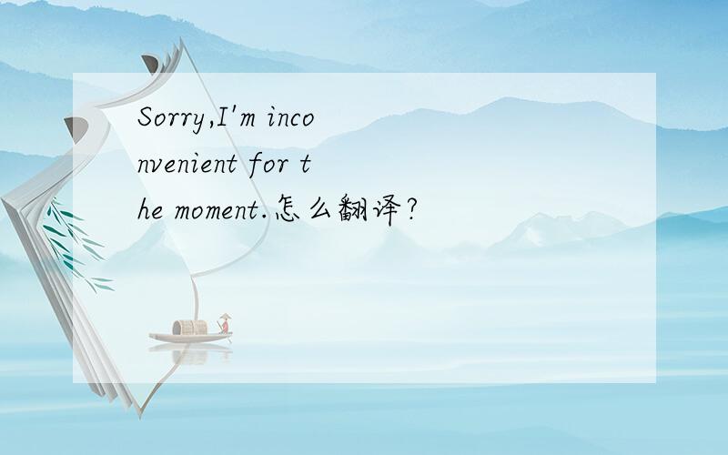 Sorry,I'm inconvenient for the moment.怎么翻译?