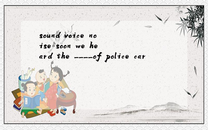 sound voice noise soon we heard the ____of police car