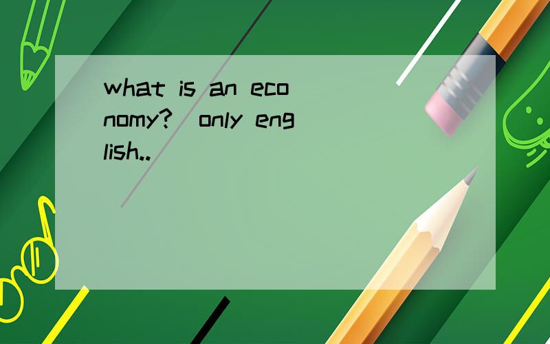 what is an economy?(only english..)