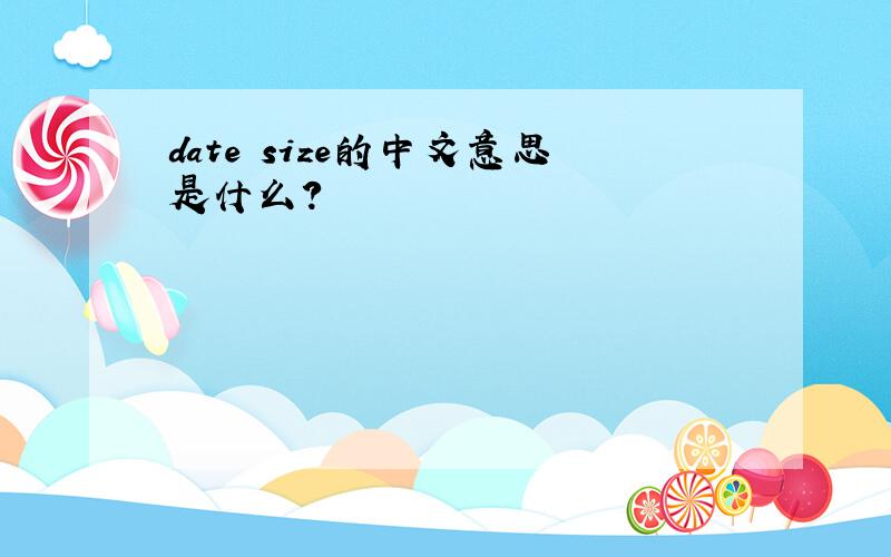 date size的中文意思是什么?