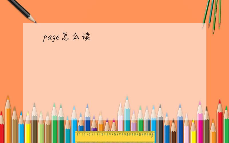 page怎么读