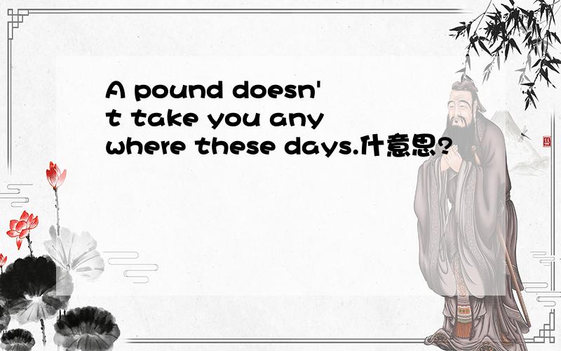 A pound doesn't take you anywhere these days.什意思?