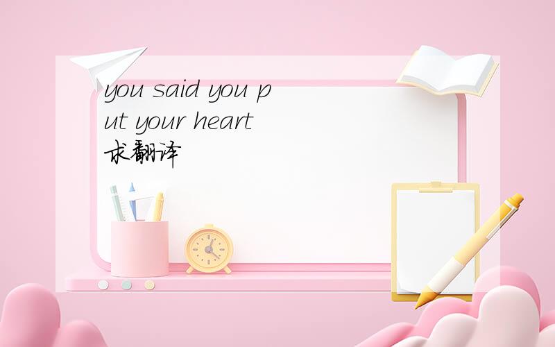 you said you put your heart 求翻译