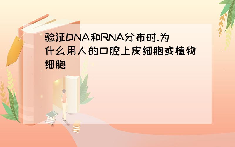 验证DNA和RNA分布时.为什么用人的口腔上皮细胞或植物细胞