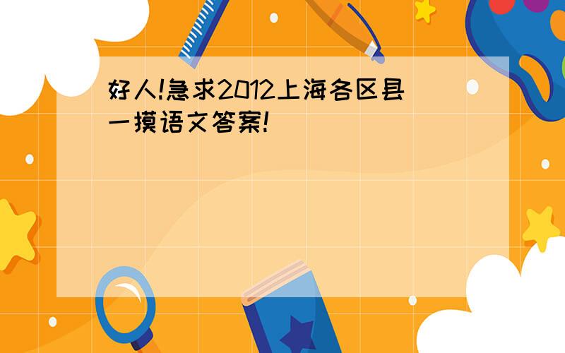好人!急求2012上海各区县一摸语文答案!